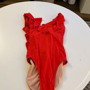 Ruffle Low Back One Piece Swimsuit